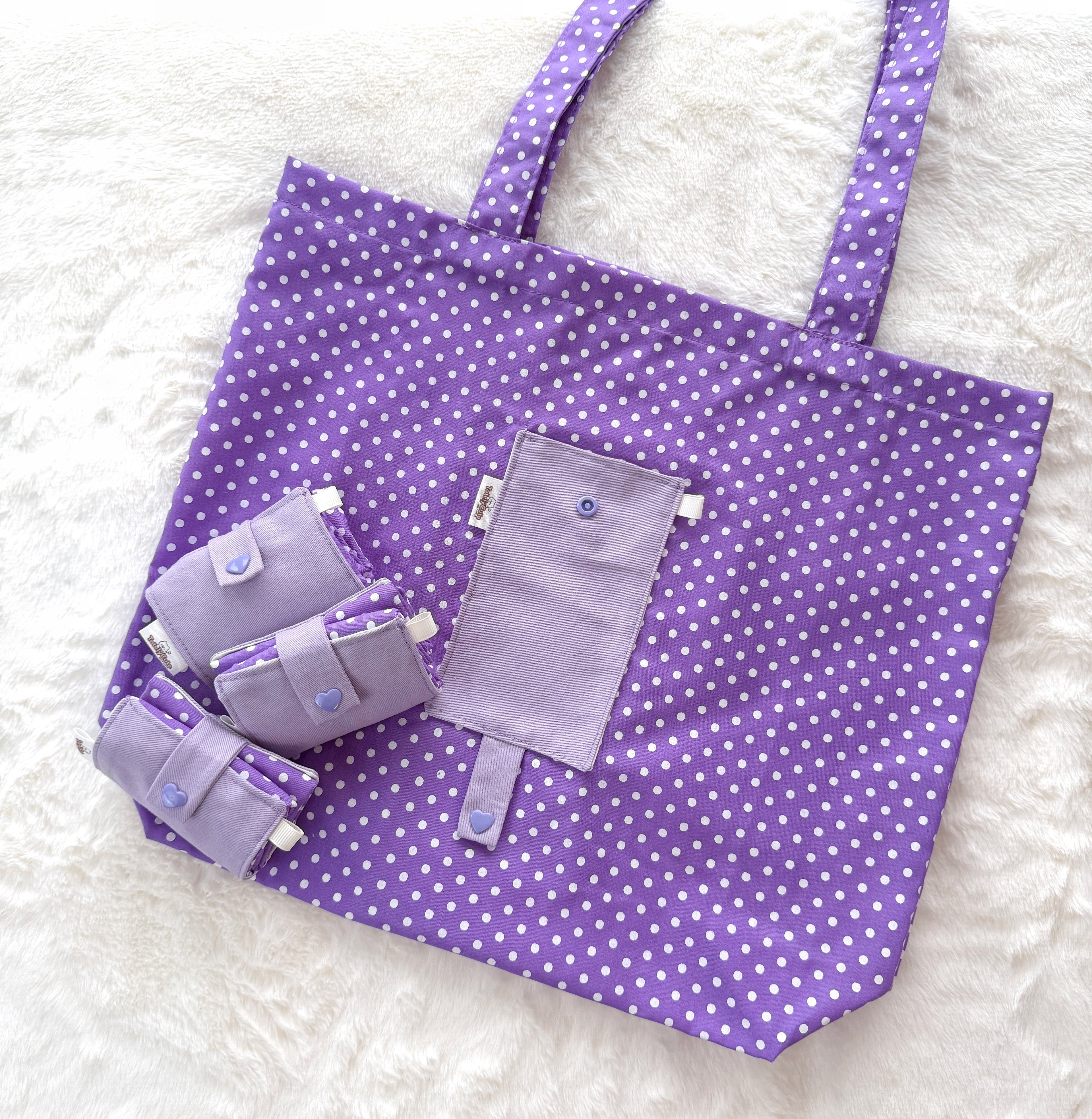 Handmade Compact Foldable Shopping Bag - Purple