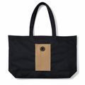 Handmade Foldable Tote Bag in Black & Brown – Reusable Shopping Bag