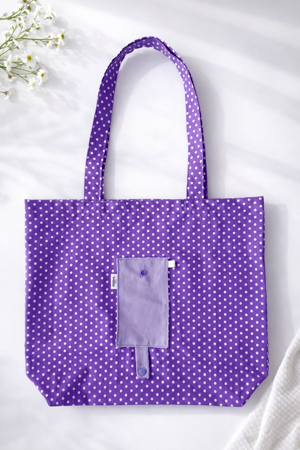 Handmade Compact Foldable Shopping Bag - Purple