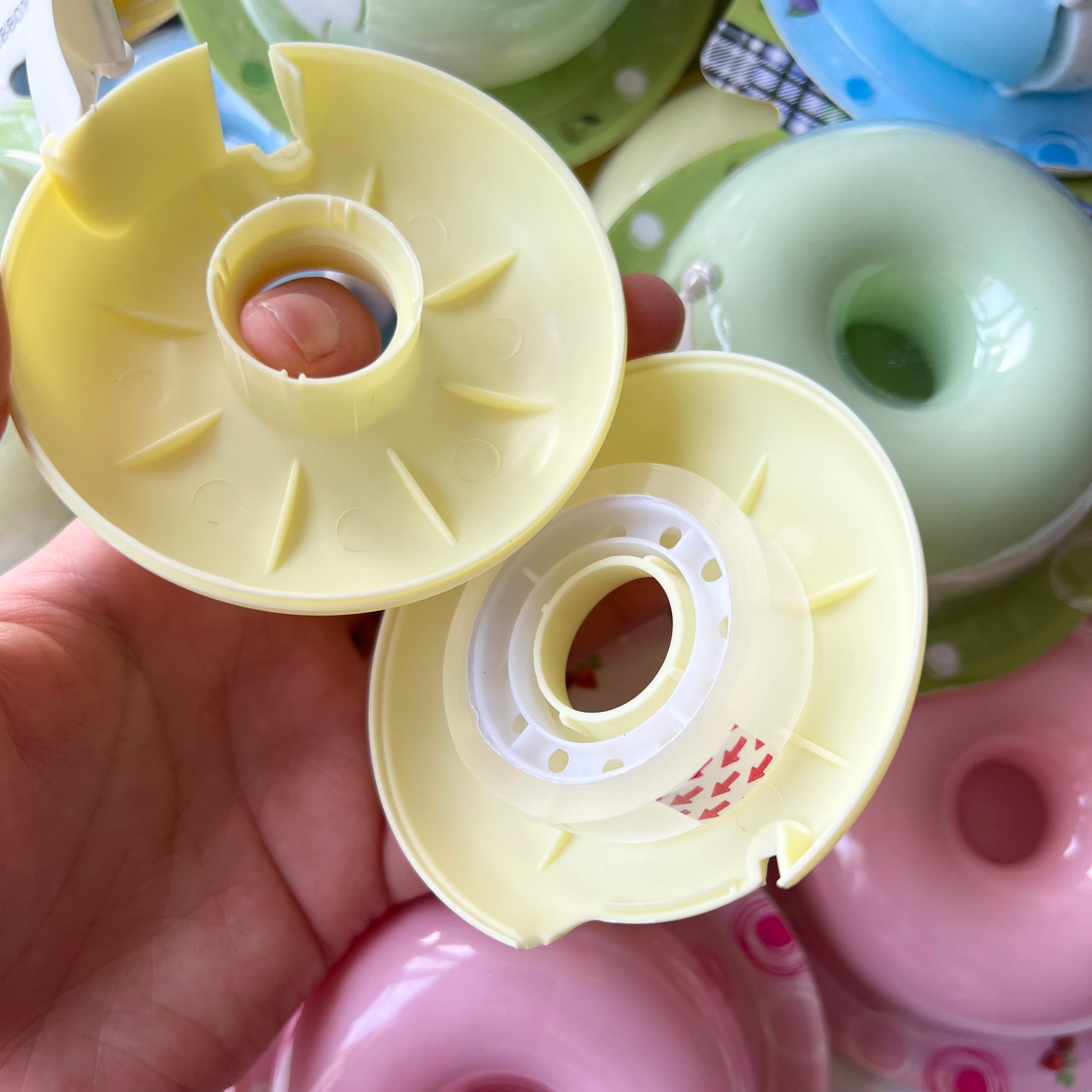 Kawaii Donut Tape Holder – Refillable Pastel Design