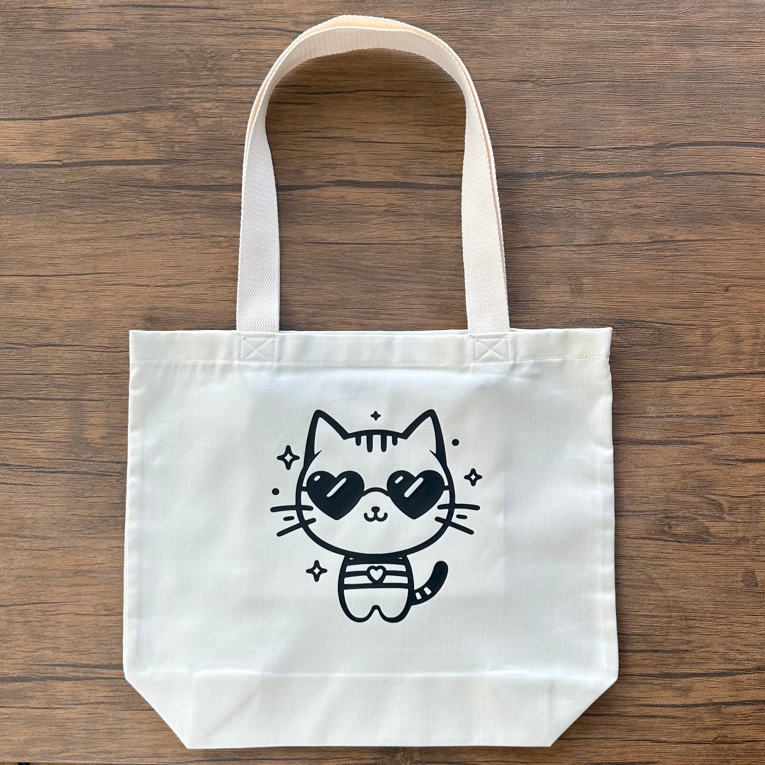 Personalised Tote Bag with Inner Zip Pocket – Custom Name Gift for Cat Lovers