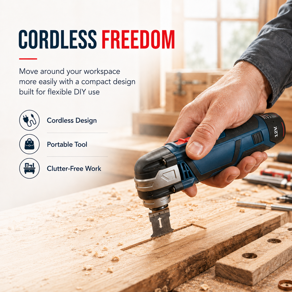 12V Cordless Precision Cutter for Wood DIY Trimming