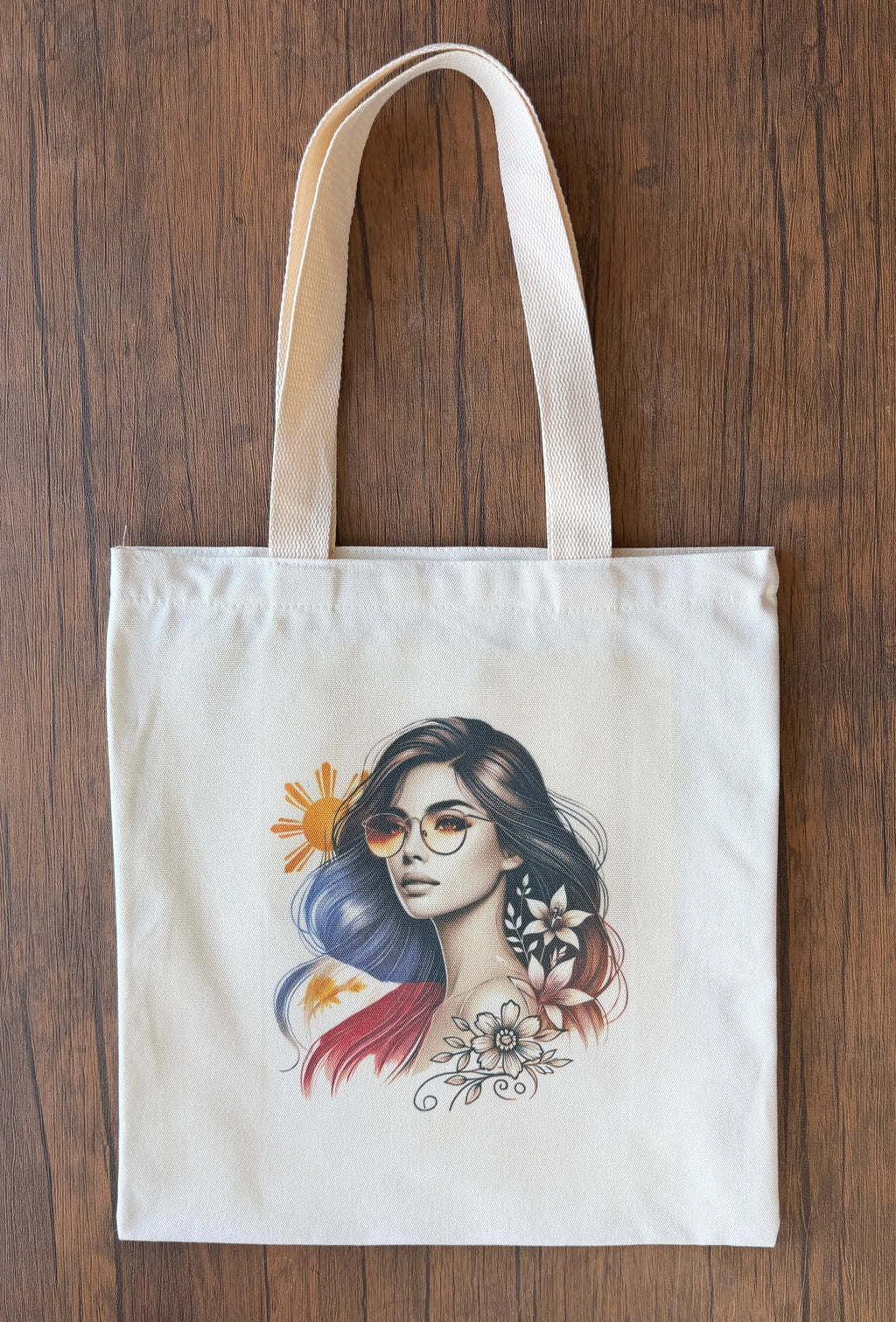 Filipino-Inspired Prints Cotton Canvas Tote Bag – with Zipper Pocket