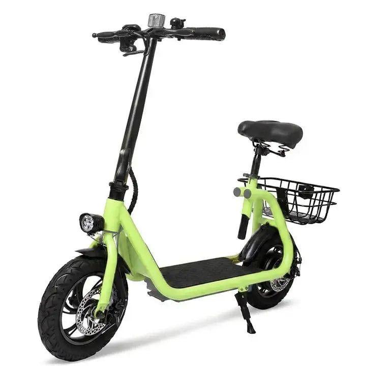 Foldable Commuter Electric Scooter with Seat & Basket