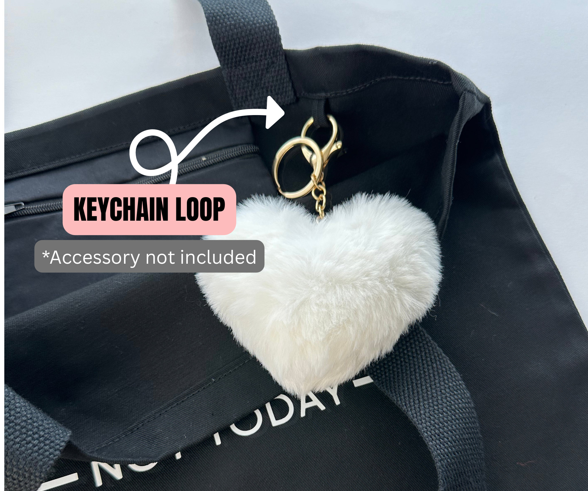 CUTIE Retro Tote Bag | Handmade Black Canvas Bag with Inside Zip Pocket