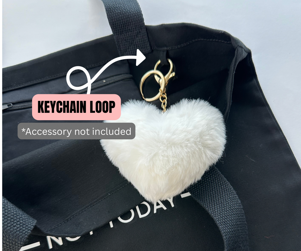 Black “LOVER” Tote Bag with Heart Design – Handmade Glitter Print Bag