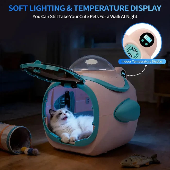 2-in-1 Space Capsule Pet Stroller with Cooling Fan