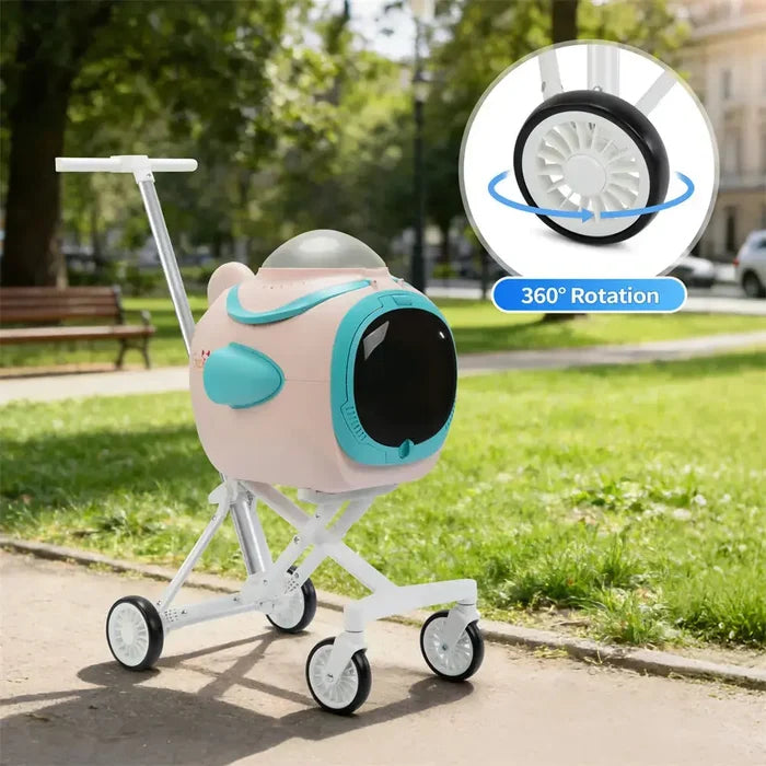 2-in-1 Space Capsule Pet Stroller with Cooling Fan