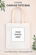 Customisable Cotton Canvas Tote Bag – Personalised Print &amp; Name Option | Reusable Everyday Tote