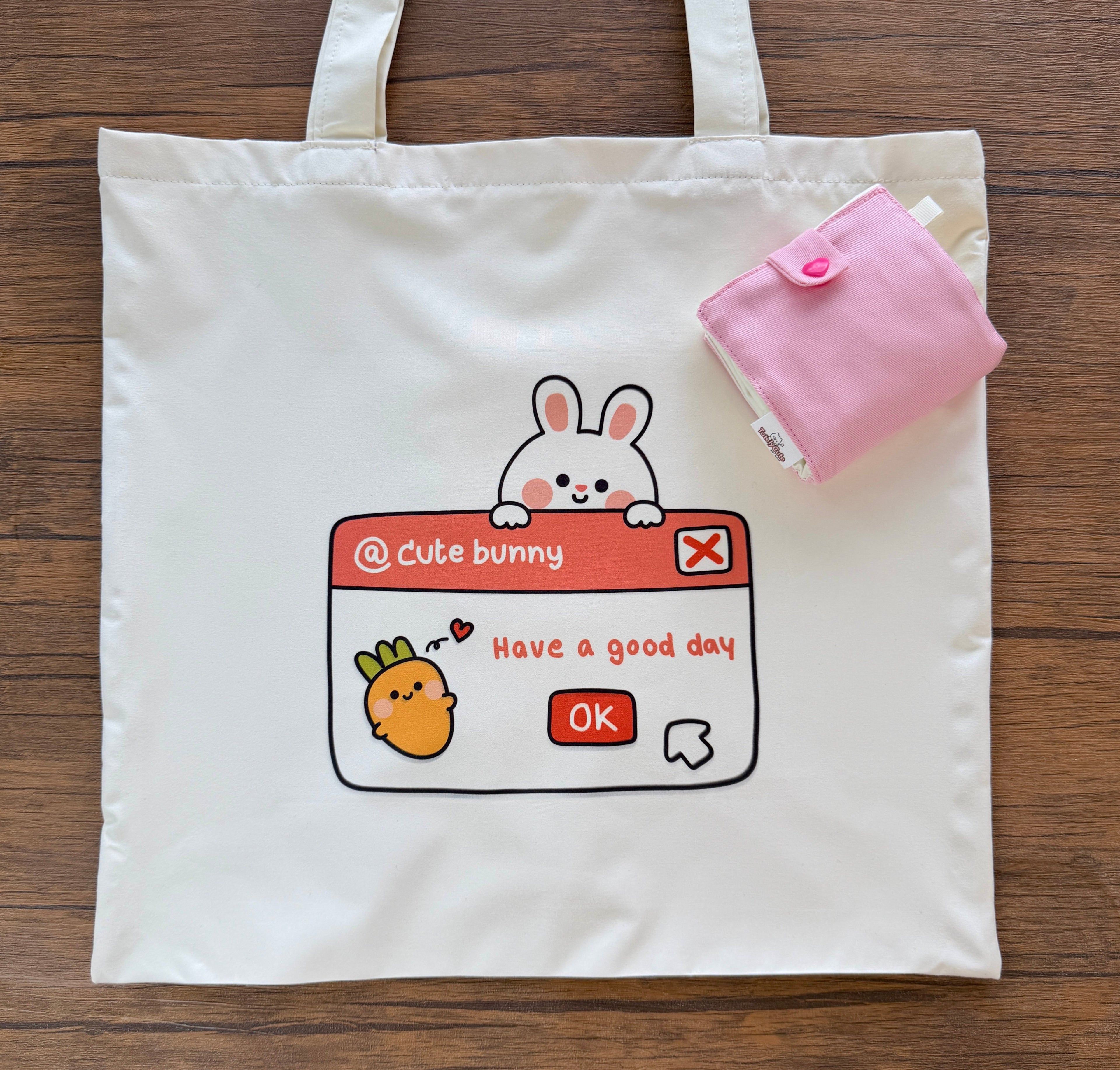 Cute Personalised Foldable Tote – Handmade Eco Bag with FREE Name Add-On