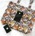 Handmade Compact Foldable Shopping Bag - Autumn Leaf Print