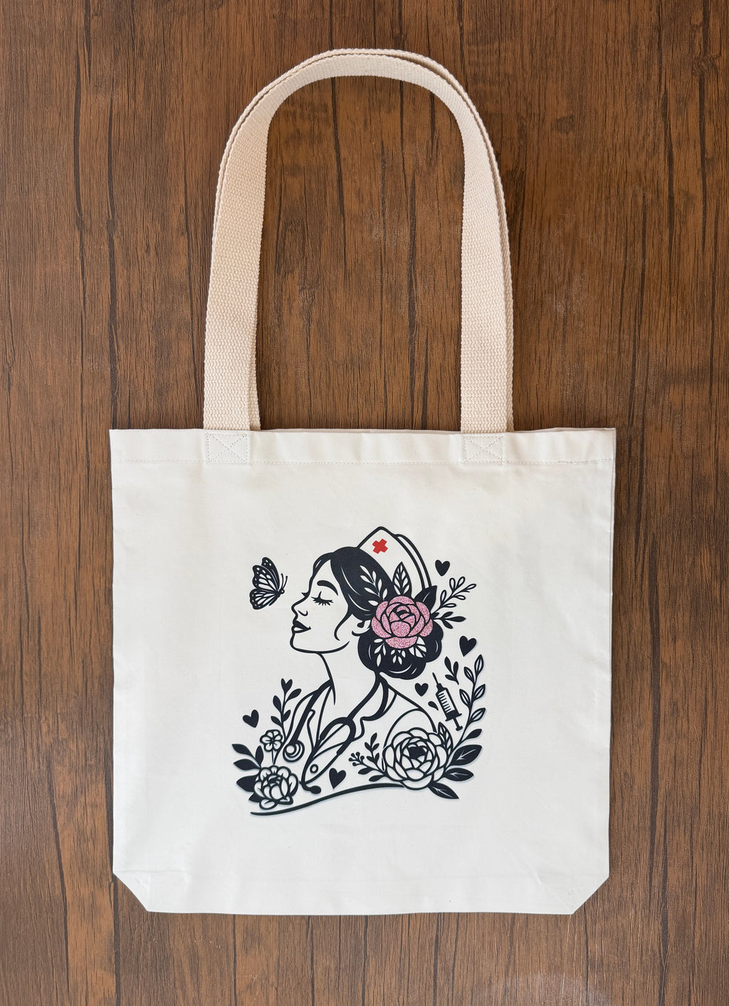 Personalised Handmade Tote Bag – Gift for Her, Custom Name, Secure Zip Pocket, High Quality Material