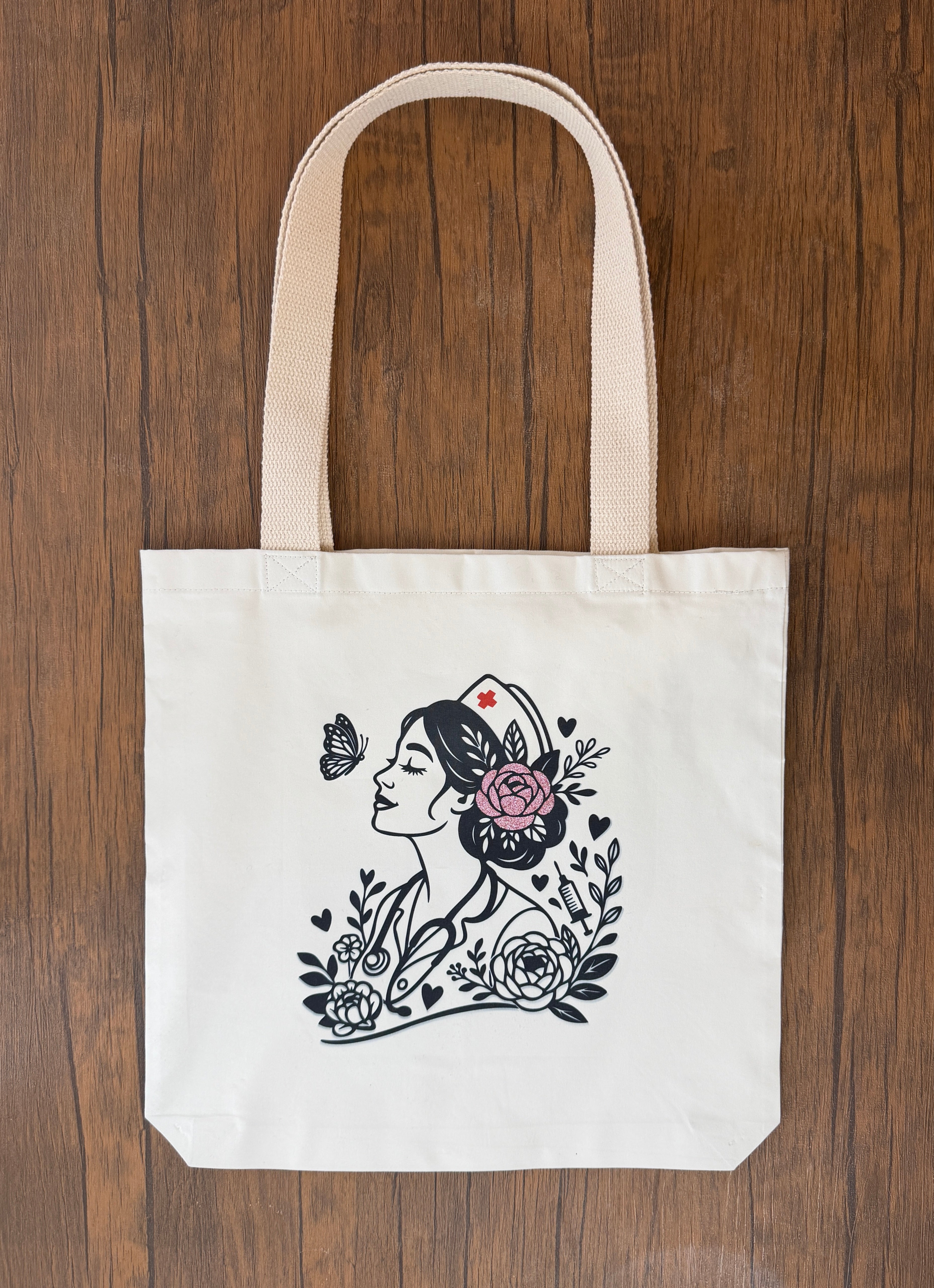 Personalised Handmade Tote Bag – Gift for Her, Custom Name, Secure Zip Pocket, High Quality Material