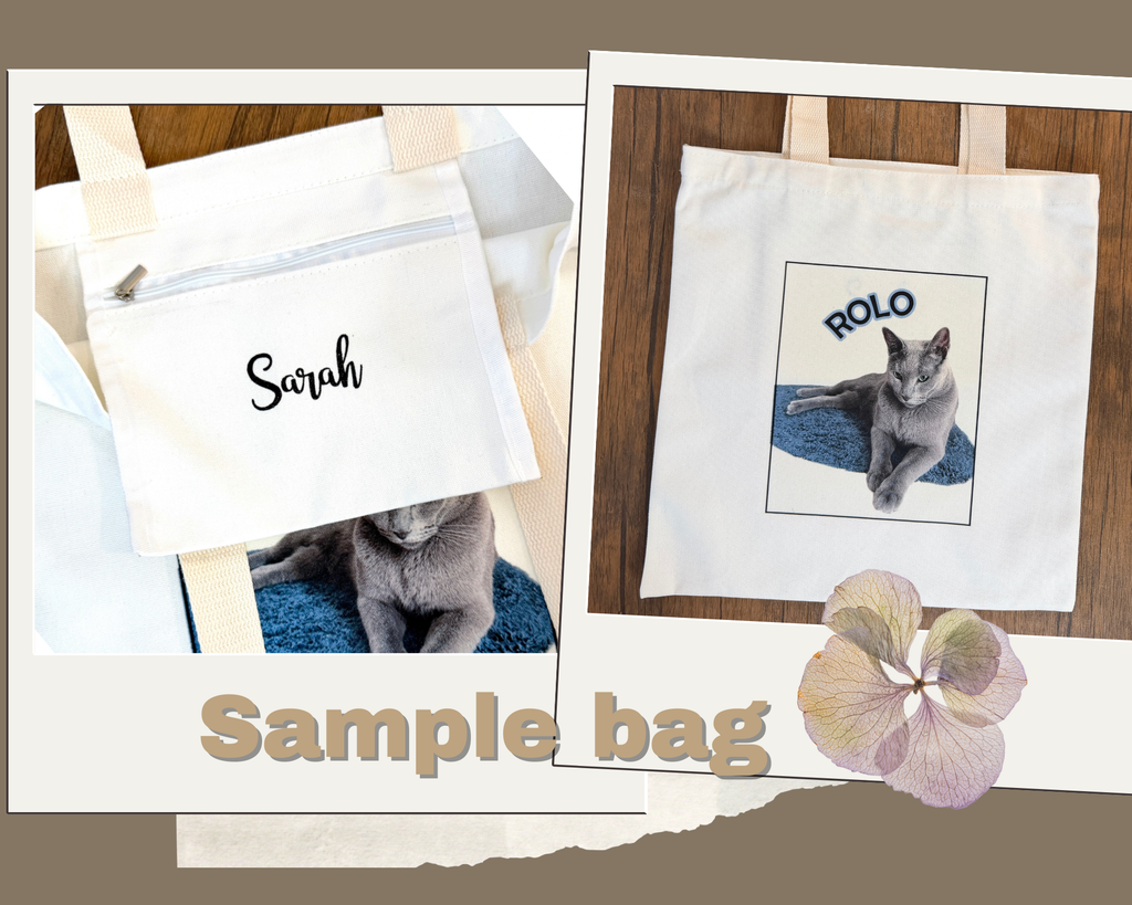 Customisable Cotton Canvas Tote Bag – Personalised Print &amp; Name Option | Reusable Everyday Tote