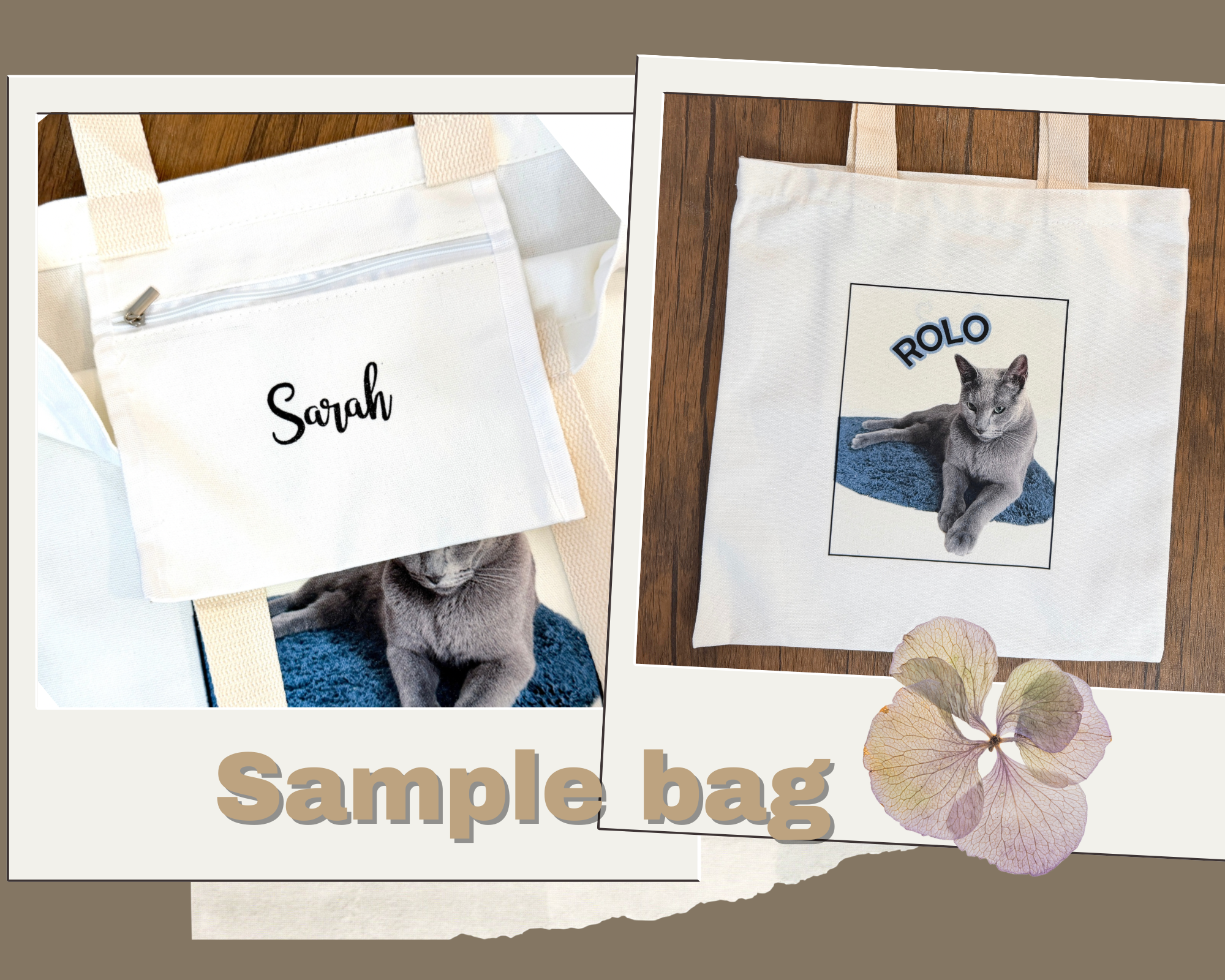 Customisable Cotton Canvas Tote Bag – Personalised Print &amp; Name Option | Reusable Everyday Tote