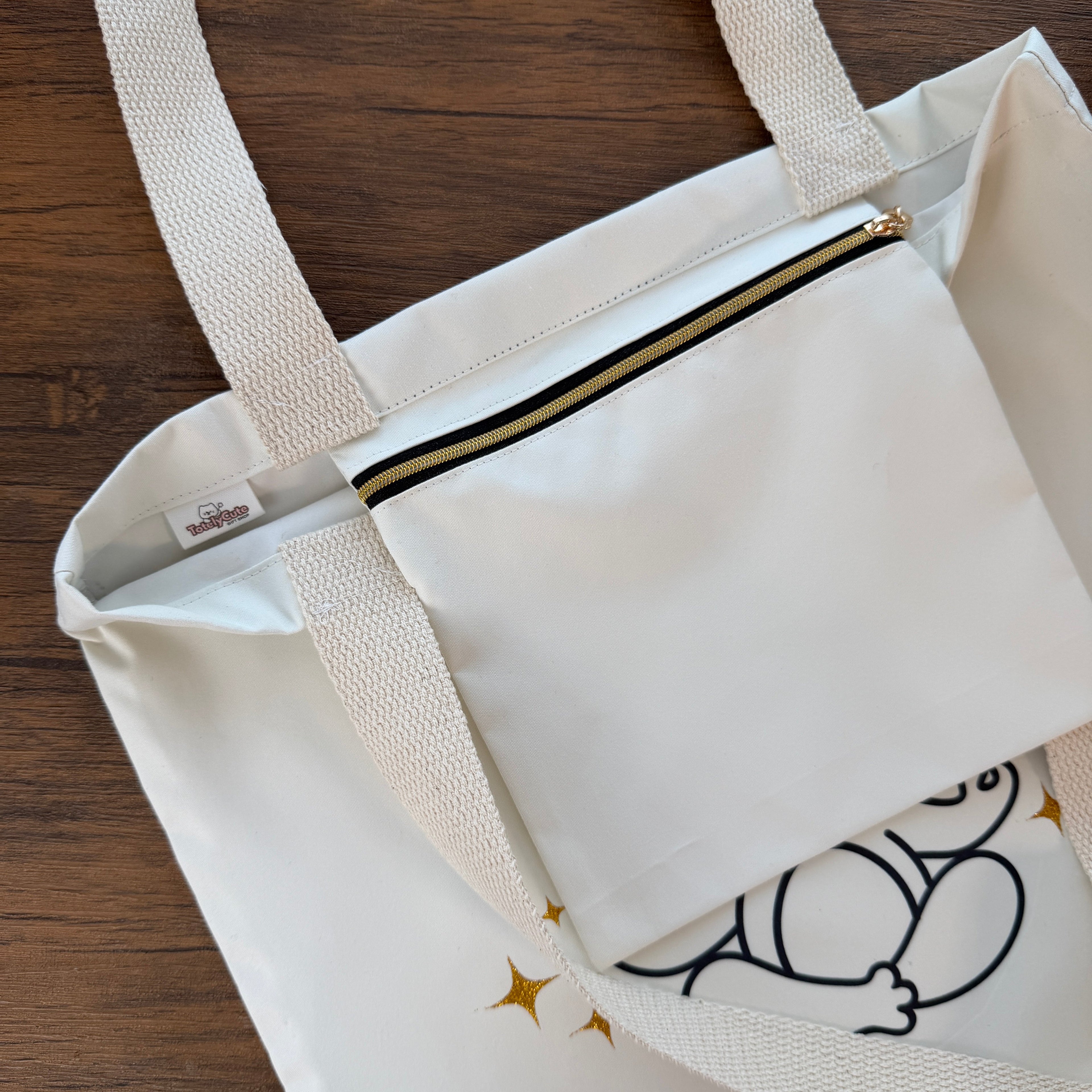 Personalised Handmade Tote Bag – Gift for Her, Custom Name, Secure Zip Pocket, High Quality Material