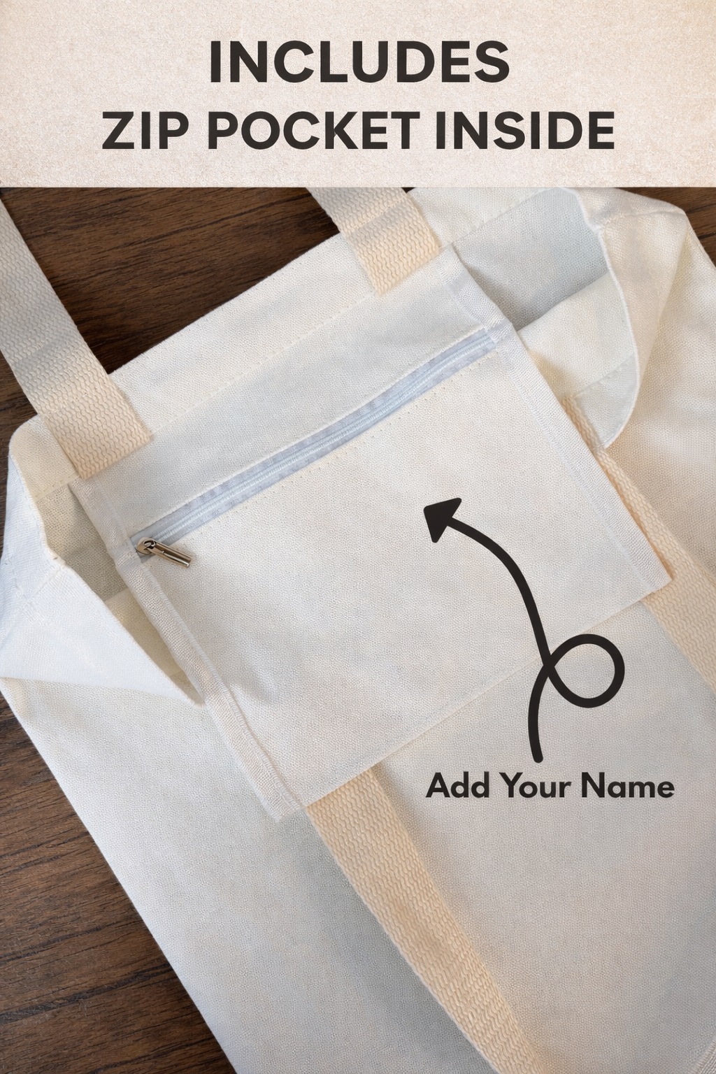 Customisable Cotton Canvas Tote Bag – Personalised Print &amp; Name Option | Reusable Everyday Tote