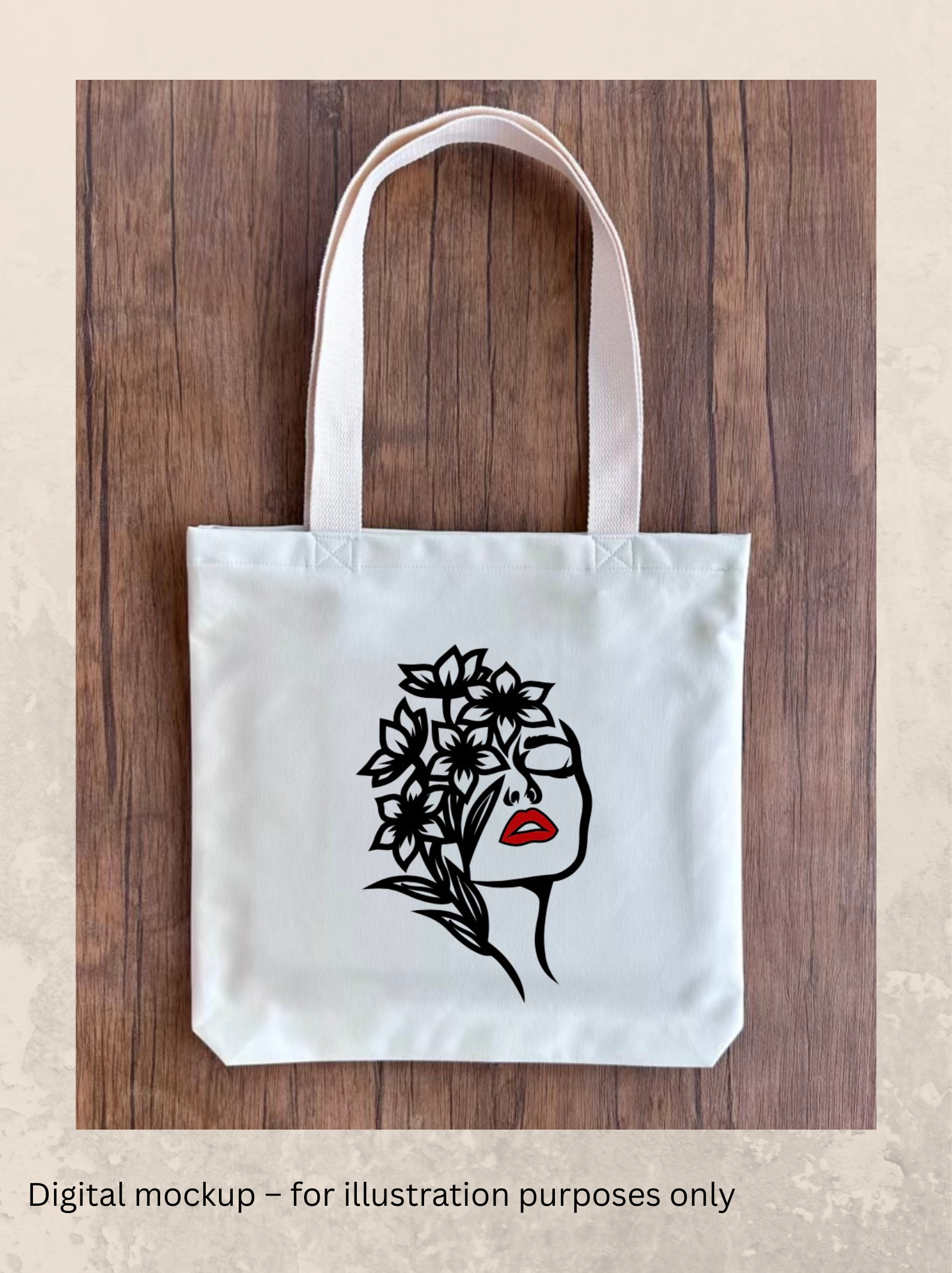 Personalised Handmade Tote Bag – Gift for Her, Custom Name, Secure Zip Pocket, High Quality Material